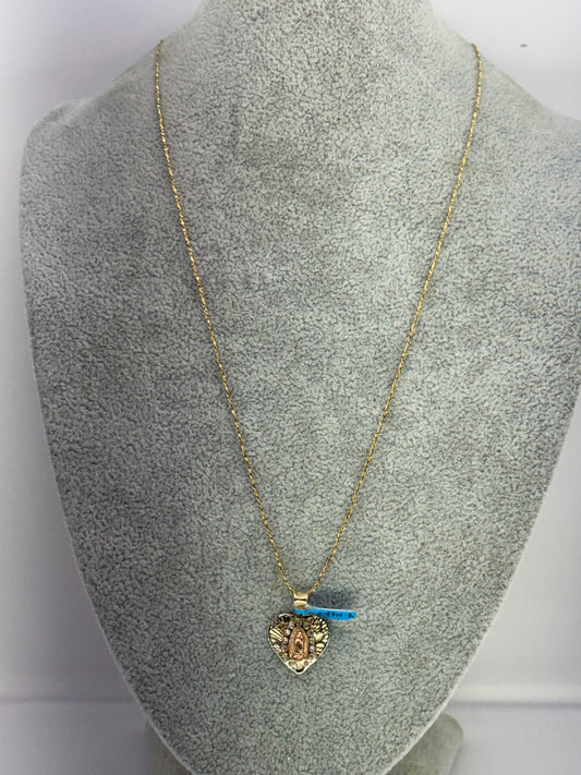 19" 14k gold necklace w/14k gold charm