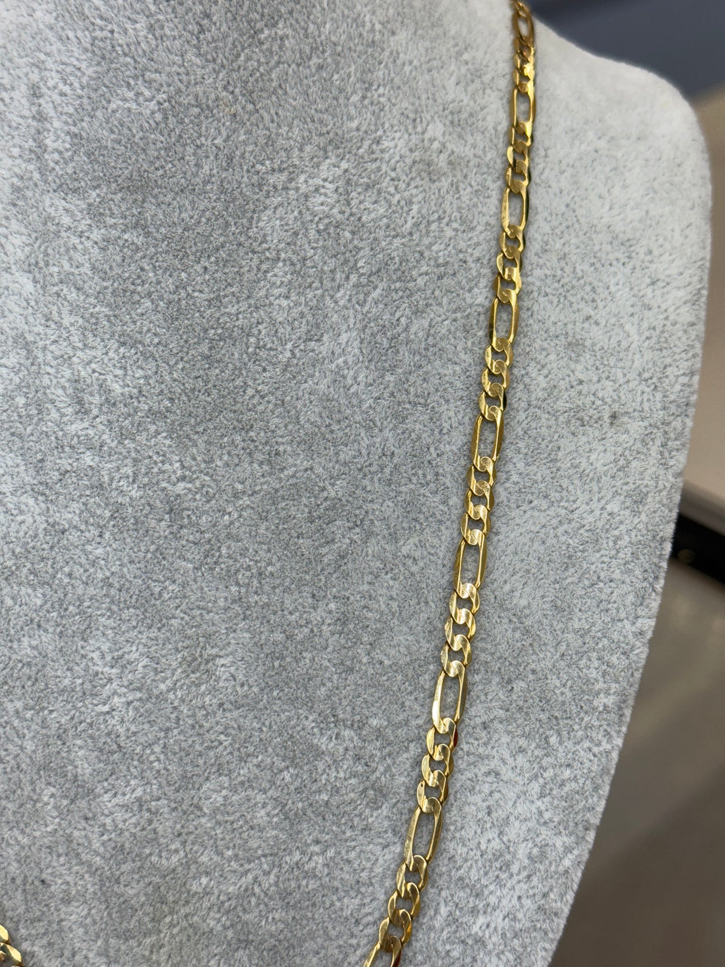 26” 4.6mm 14k Gold Solid Figaro Link Chain