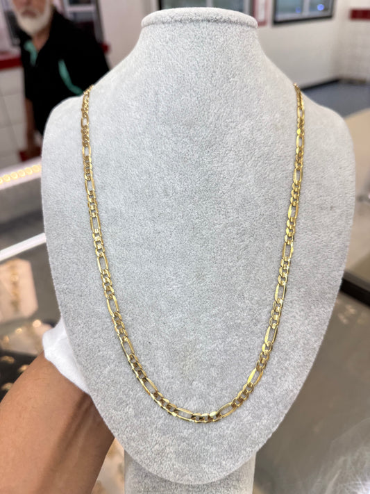 26” 4.6mm 14k Gold Solid Figaro Link Chain