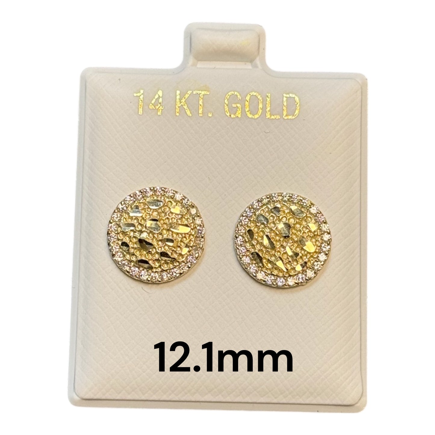 14K Gold Nugget Style Earring W/CC (butterfly back)
