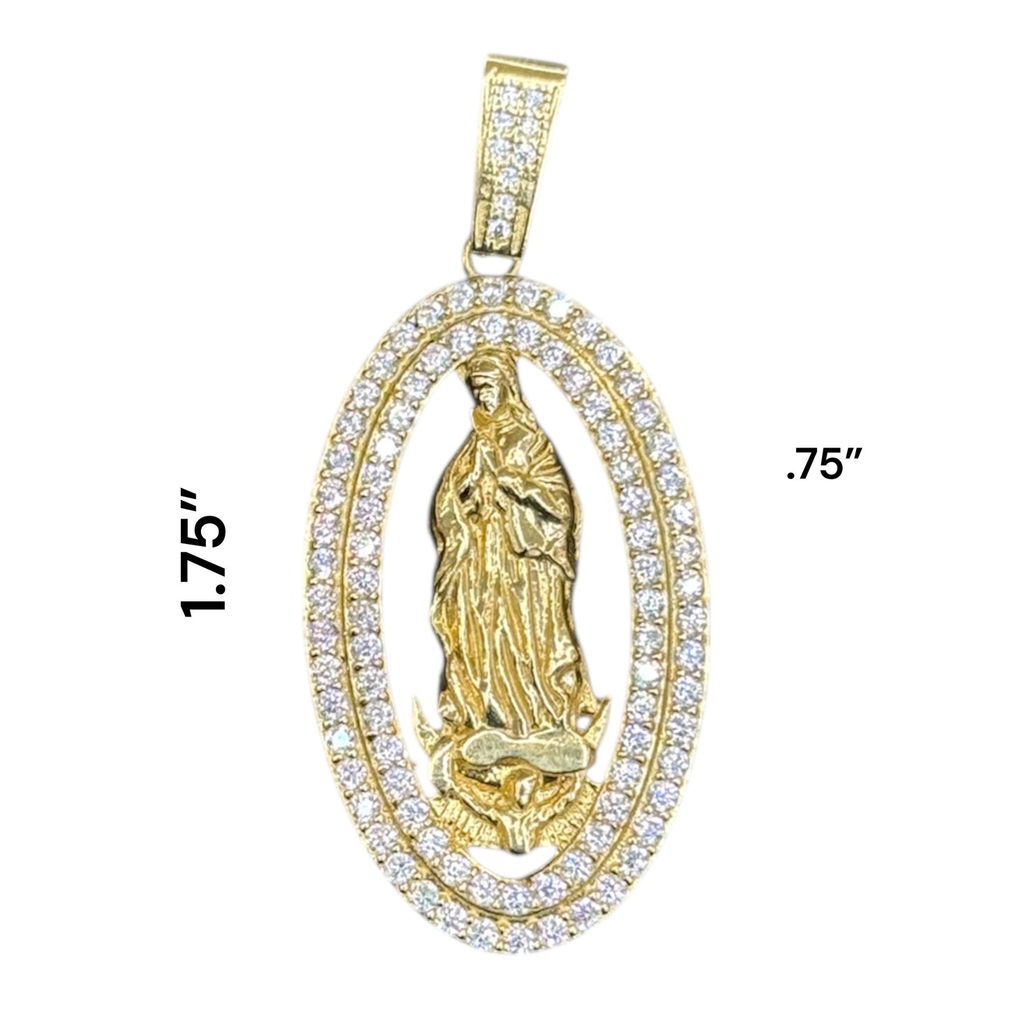 14k gold virgen pendant