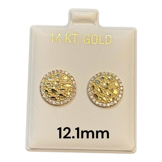 14K Gold Nugget Style Earring W/CC (butterfly back)