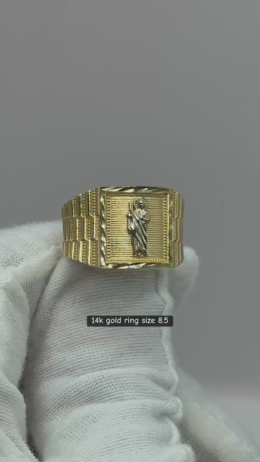 14k Gold San Judas ring size 8.5