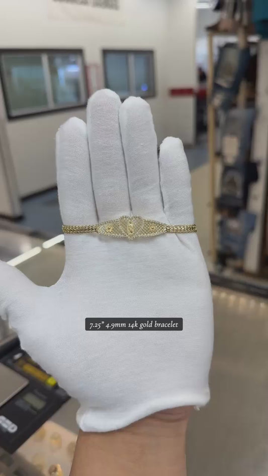 7.25" 4.9mm 14k gold bracelet w/cz
