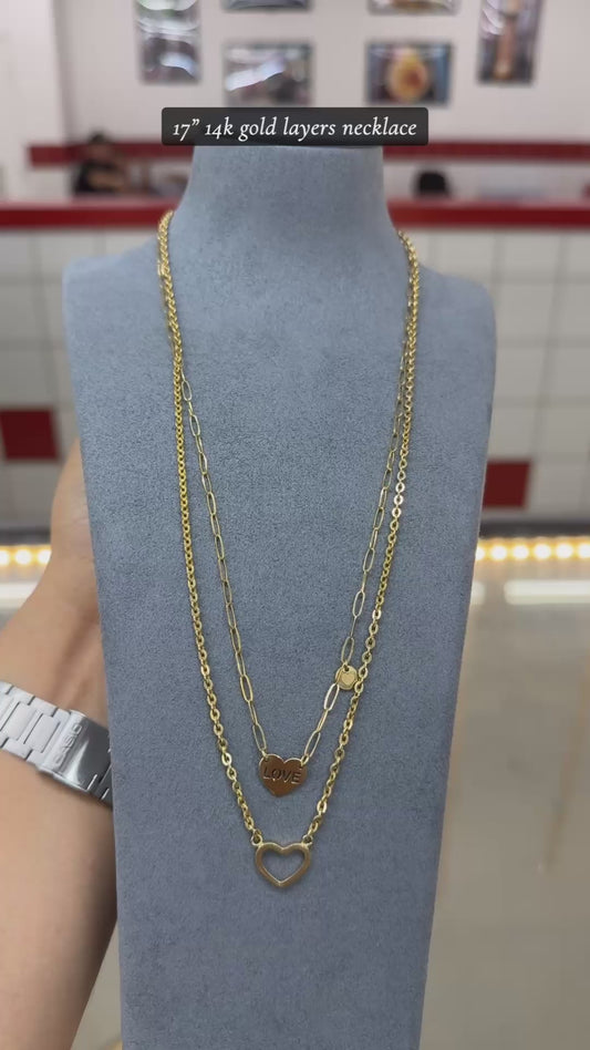 17" 14k gold layers necklace