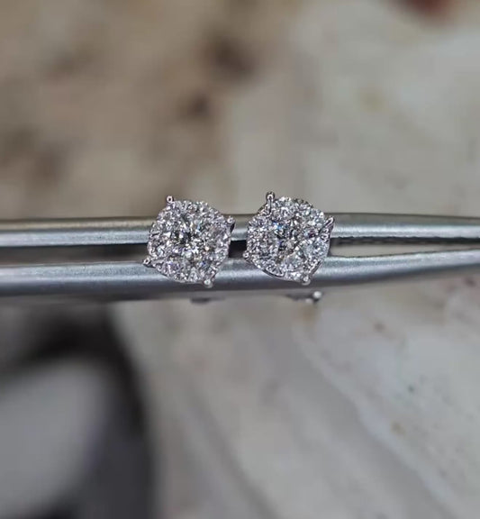 4.3mm 10k White Gold G .20ctw Natural Diamond Stud Earring With Butterfly backs