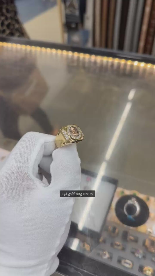 14k gold ring size 10 w/cz - Malverde